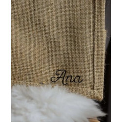Sac en jute «  mamie » fleurs